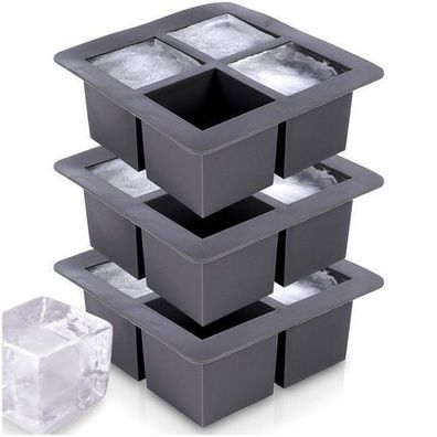 Silikon-Eiswürfelform XXL 15,5 x 15,5 x 6 cm 3 Stück