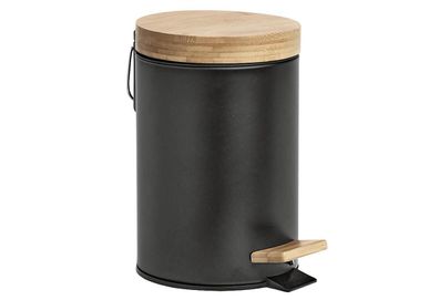 Kosmetikeimer Eisen / Bambus / PP Ø 16,8 cm, 3 l, 24 cm schwarz