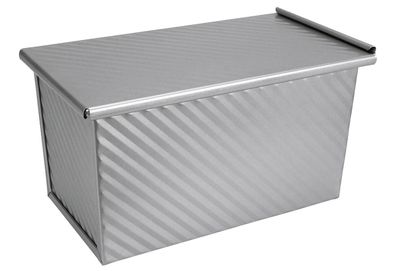 Toastbrotform "we love baking" mit Deckel 2360 ml, 21,5x12x11 cm silber