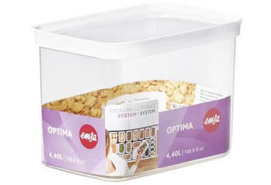 Trockenvorratsdose "Optima" Kunststoff 4,4 lrechteckig transparent / weiß