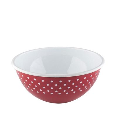 Schüssel "Country" Emaille 3,5 l, 26x11,9 cm Pünktchen rot