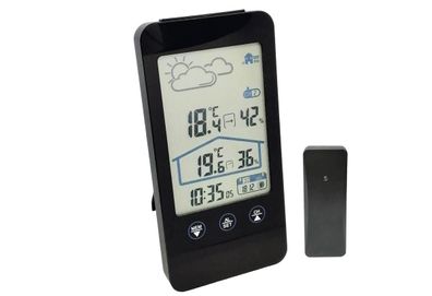 Digitale Funk-Wetterstation 2,2x8x16 cm schwarz