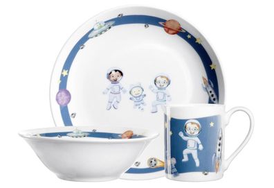 Kindergeschirr "Weltall" 3-teilig Porzellan