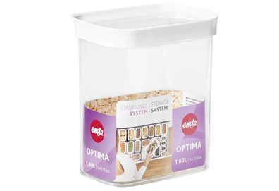 Trockenvorratsdose "Optima" Kunststoff 1,6 l rechteckig transparent / weiß