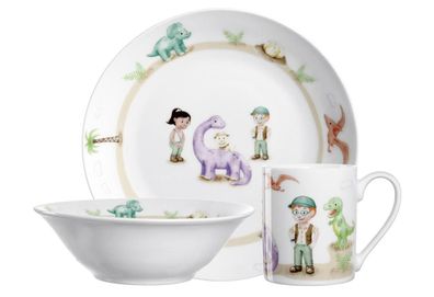 Kindergeschirr "Dino" 3-teilig Porzellan