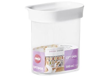Trockenvorratsdose "Optima" Kunststoff 380 ml rechteckig transparent / weiß