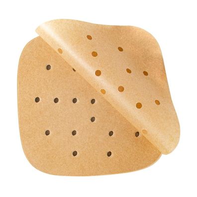 Heissluftfritteusen Backpapier-Einlagen 100 Stück Papier 20x20 cm braun