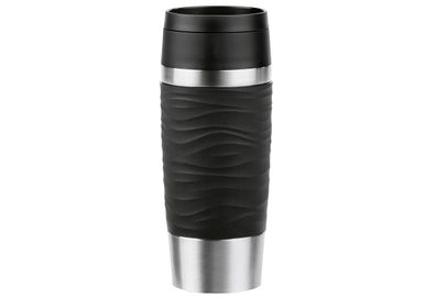 Isolierbecher "Travel Mug Wave" Edelstahl 350 ml schwarz