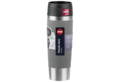Thermobecher "Travel Mug Classic" Edelstahl / Silikon 0,5 l Ø 8 cm pfeffergrau