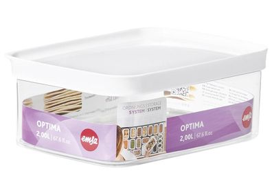 Trockenvorratsdose "Optima" Kunststoff 2 l rechteckig transparent / weiß