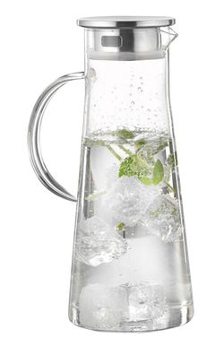 Glaskaraffe "FARO" Glas / Edelstahl 1,7 l, Ø 11,7 cm, 28,5 cm