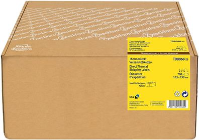 AVERY Zweckform TD8060-25 Thermodirekt Versandetiketten (103x199 mm, 700 selbstkleben