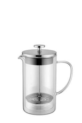 Pressfilterkanne Borosolikatglas / Edelstahl 400 ml, Ø 8,2 cm, 16,9 cm transparent