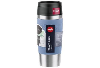 Thermobecher "Travel Mug Classic" Edelstahl / Silikon 0,36 l Ø 8,2 cm aquablau