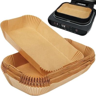 Heissluftfritteusen Backpapier-Einlagen 100 Stück Papier 15,5x20,5 cm braun