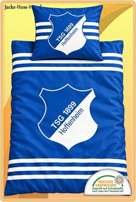 Bettwäsche TSG 1899 Hoffenheim Logo Microfaser Blau Weiß Gr. 135x200cm NEU