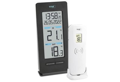 Funk Thermometer "Buddy" Kunststoff 6,9x15x3 cm schwarz / weiß