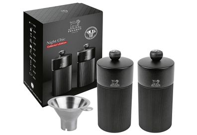 Mühlen-Set "Night Chic Line Duo" 2-teilig Holz / Metall 12 cm mattschwarz