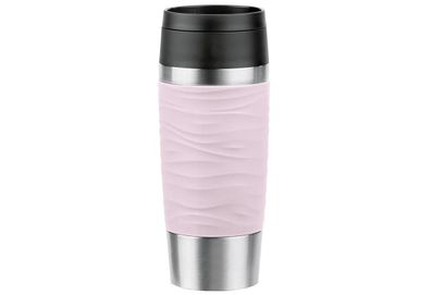 Isolierbecher "Travel Mug Wave" Edelstahl 350 ml pastellrosa