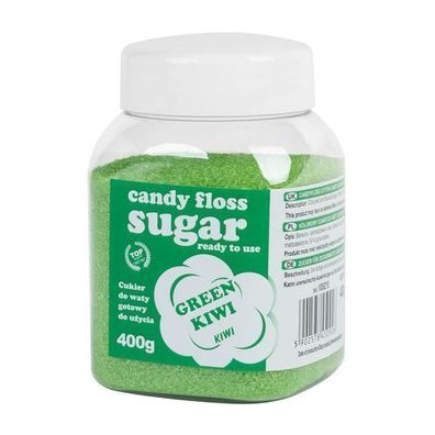 Bunte Zuckerwatte, grün, Kiwi-Geschmack, 400 g