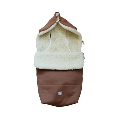 Kinderwagen Fußsack "Lotte" Wolle (Loden) burro