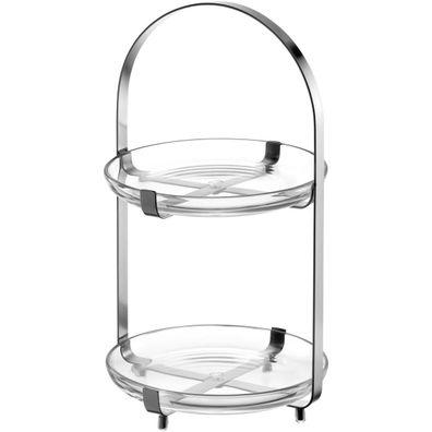 Etagére "Cucina" 2-teilig Glas Ø 18,6 cm, 33 cm silber