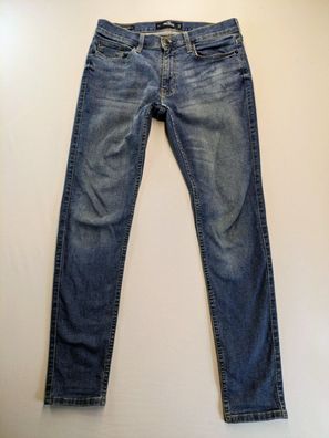 Hollister Herren Jeans W32 L32 Super Skinny Advanced Stretch Blau Waschung Denim