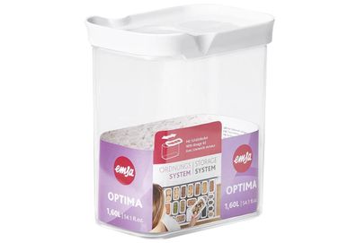 Trockenvorratsdose "Optima" Kunststoff 1,6 l rechteckig transparent / weiß