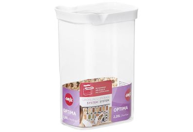 Trockenvorratsdose "Optima" Kunststoff 2,2 l rechteckig transparent / weiß