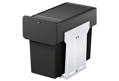 Einbaumülleimer "EcoLine Design L" Stahlblech / Kunststoff 2x14 l, 25,6x41,8x48,6 cm