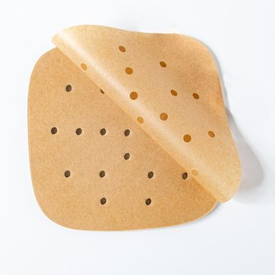 Heissluftfritteusen Backpapier-Einlagen 100 Stück Papier 16x16 cm braun