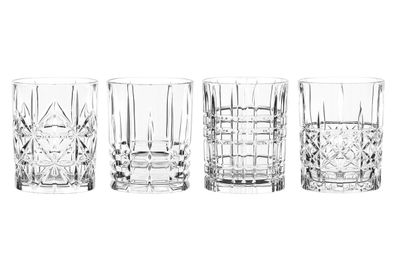 Whiskybecher "Highland" 4er Set Glas 345 ml, Ø 8,2 cm, 10,2 cm