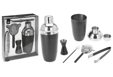 Cocktail-Mixer-Set 5-teilig Edelstahl 500 ml schwarz