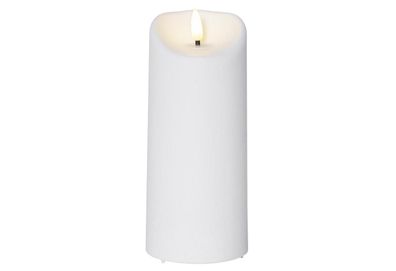 LED-Kerze "Outdoor 3D Flamme" Ø 7,5 cm, 18 cm weiß / warmweiß