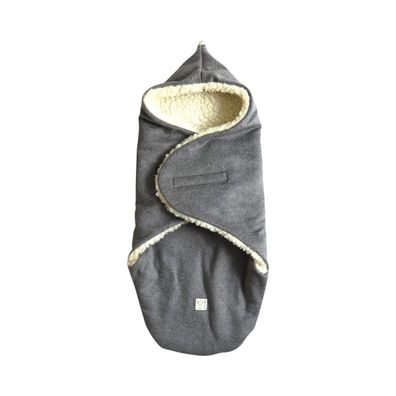 Babyeinschlagdecke "Lenni" Wolle (Loden) grey