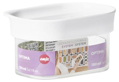 Trockenvorratsdose "Optima" Kunststoff 180 ml rechteckig transparent / weiß