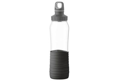 Trinkflasche "Drink2Go Glas" Silikonmanschette 0,7 l Ø 7,4 cm schwarz