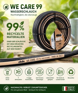 WE CARE 99 Recycling Wasserschlauch 5-lagig 99% Recyclinganteil! Nachhaltig