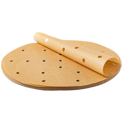 Heissluftfritteusen Backpapier-Einlagen 100 Stück Papier Ø 20 cm braun