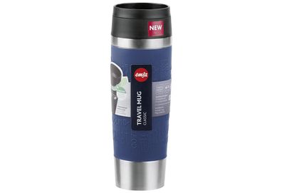 Thermobecher "Travel Mug Classic" Edelstahl / Silikon 0,5 l Ø 8 cm dunkelblau