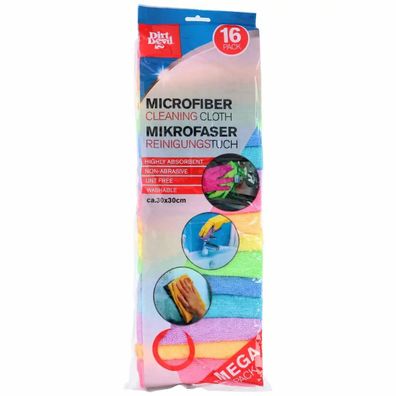 Dirt Devil Mikrofasertücher - 16 Stück - Mikrofasertuch – Fenstertuch – langlebig – m