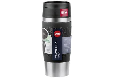 Thermobecher "Travel Mug Classic" Edelstahl / Silikon 0,36 l Ø 8,2 cm schwarz