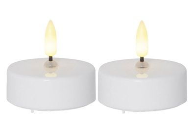 LED-Maxi Teelicht "Flamme" 2 Stück Ø 5,8 cm, 5,5 cm weiß