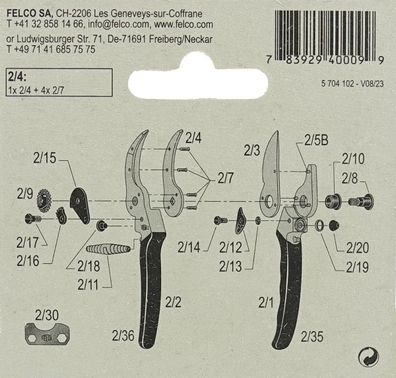 FELCO® Gegenklinge2/4 mit Nieten