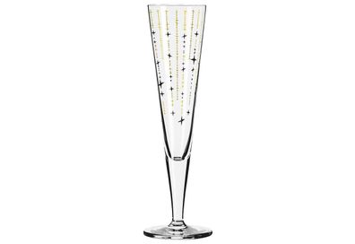Champagnerglas "Goldnacht" 2er Set Kristallglas 205 ml, Ø 7,2 cm, 24 cm gold, schwarz