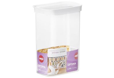 Trockenvorratsdose "Optima" Kunststoff 2,2 l rechteckig transparent / weiß