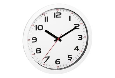 Wanduhr Glas / Kunststoff Ø 30,5 cm weiß