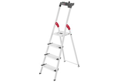 Sicherheits-Stehleiter "ComfortLine L 80" 4-stufig Stahl 2,85 m, 4,9 kg