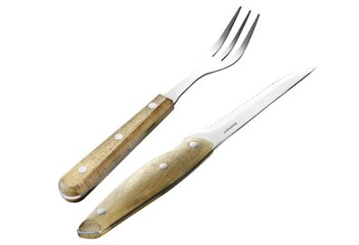 Steakbesteck "Buffalo" Set 4-teilig Edelstahl / Holz