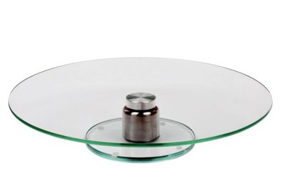 Tortenplatte "Turn" Glas / Edelstahl Ø 33 cm, 7 cm